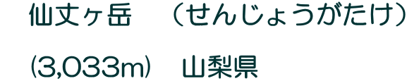 仙丈ヶ岳 (せんじょうがたけ) (3,033m) 山梨県